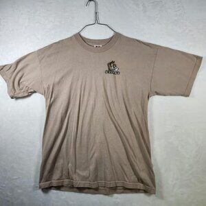 Vintage Bay Side Short Sleeve Tshirt Tan Size XL Embroidered Oregon Wolf